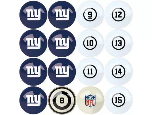 New York Giants Billiard Balls with Numbers