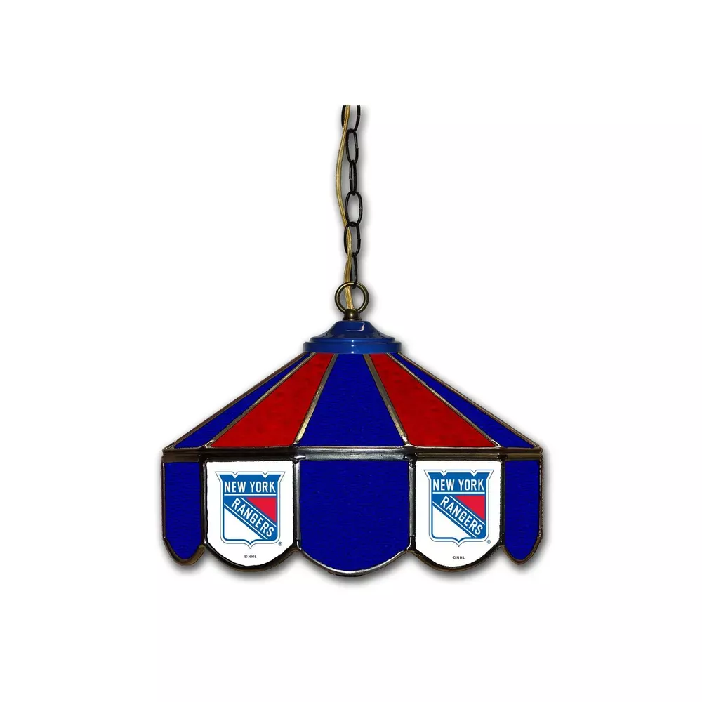 New York Rangers 14" Stained Glass Pub Light