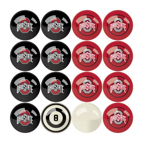 Ohio State Buckeyes Billiard Balls with Numbers