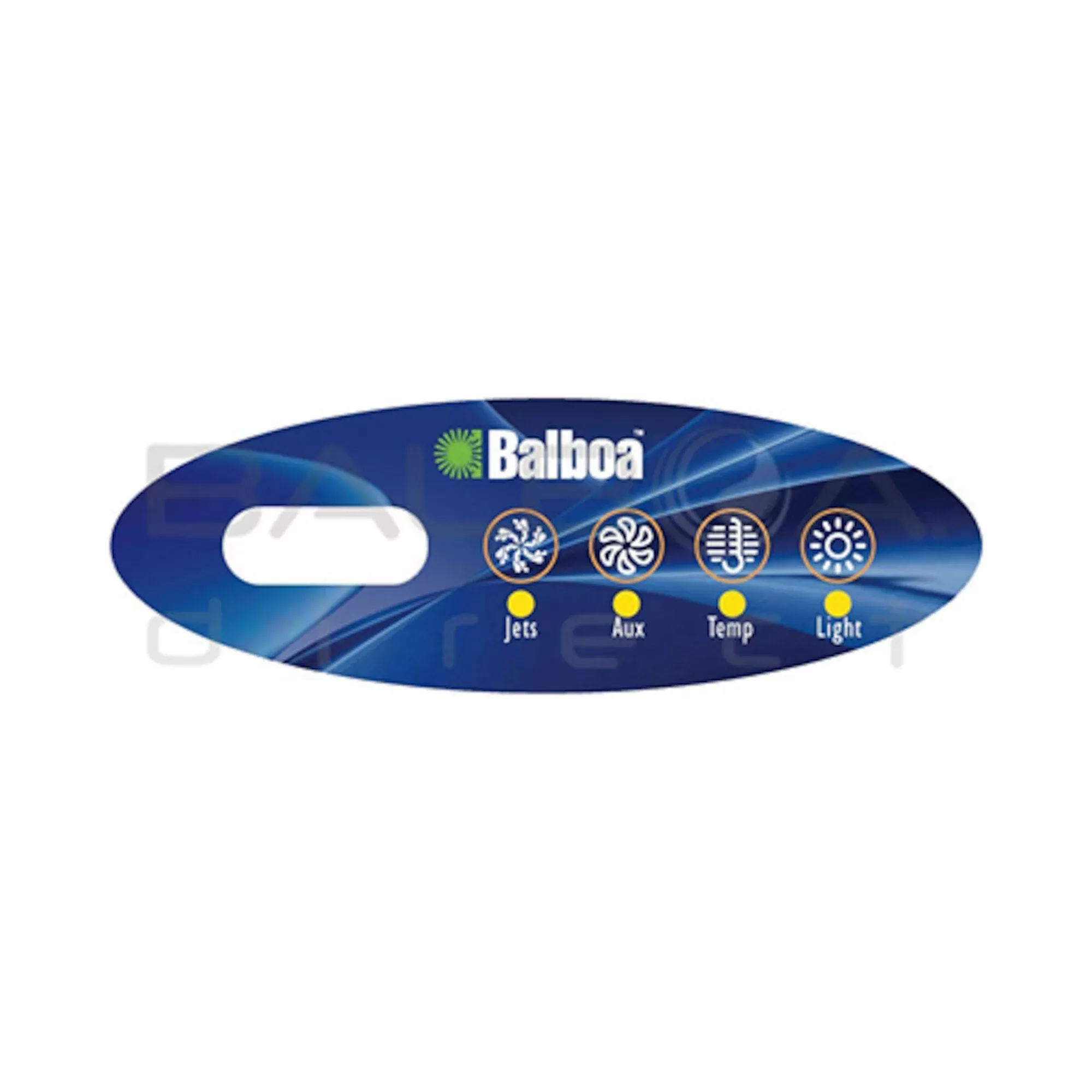Overlay, Spaside, Balboa ML200, Mini Oval, 4-Button, Jets-Aux-Temp-Light : 11344