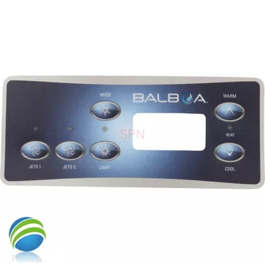 Overlay Sticker, Balboa VL701S and Serial Standard, 6 Button, 2 Jet