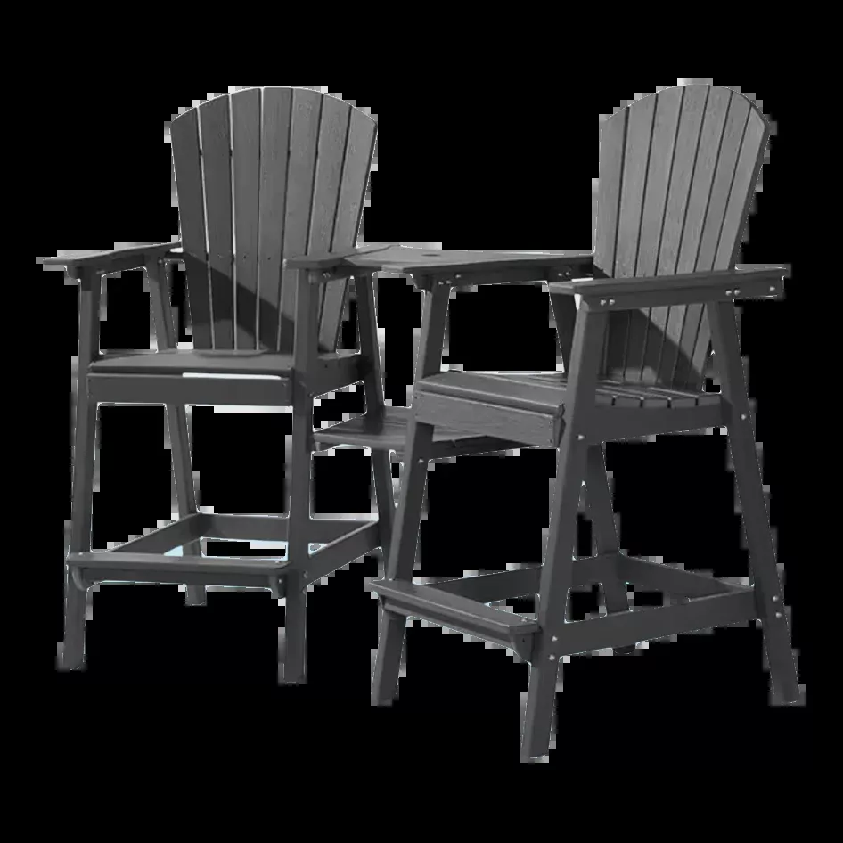 OWOW TALL ADIRONDACK CHAIR SET – DARK GRAY
