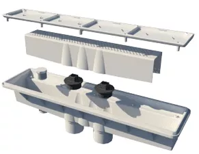 Pentair A&A AVSC Dual Suction Channel Drain w/ Gray Pebble Top 571516