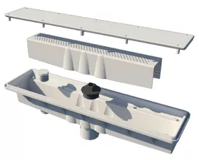 Pentair A&A AVSC Single Suction Channel Drain w/ Dark Blue Standard Top 571874