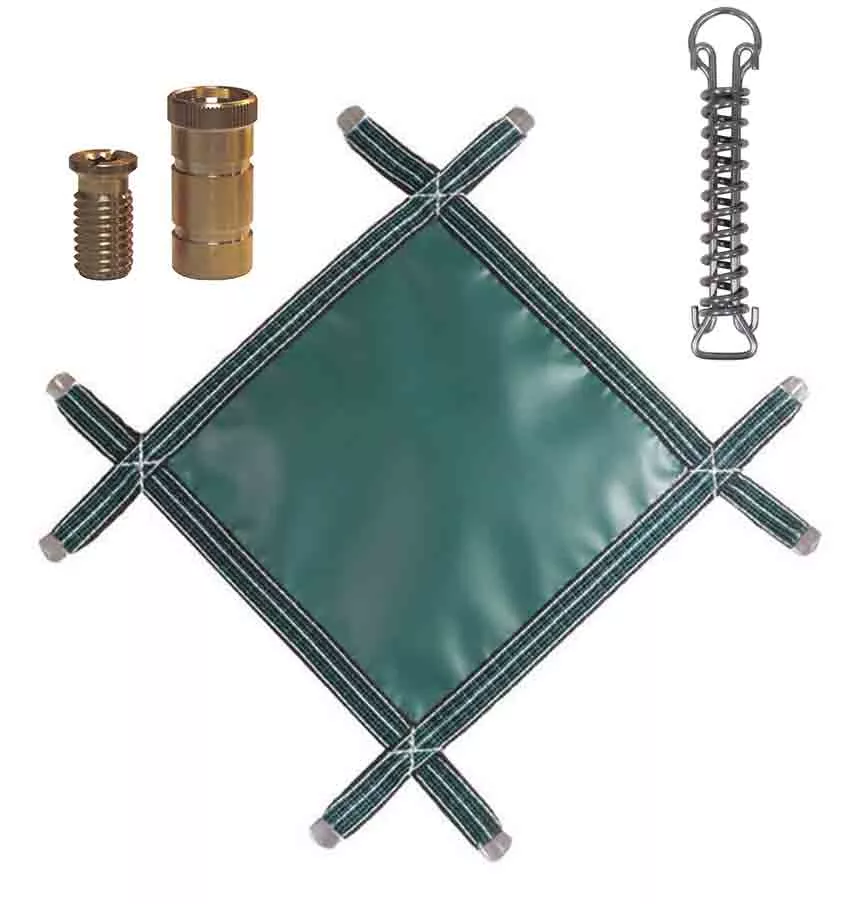 PermaGuard Solid Vinyl Rectangular Safety Pool Cover 18 x 40 Feet With No Drain