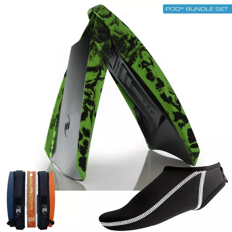 PF3 Evo Swim Fins + Neoprene Fin Socks + Fin Savers – Bundle