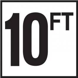 Pool 10 FT Depth Marker Non-Skid Ceramic Tile - 6 In x 6 In