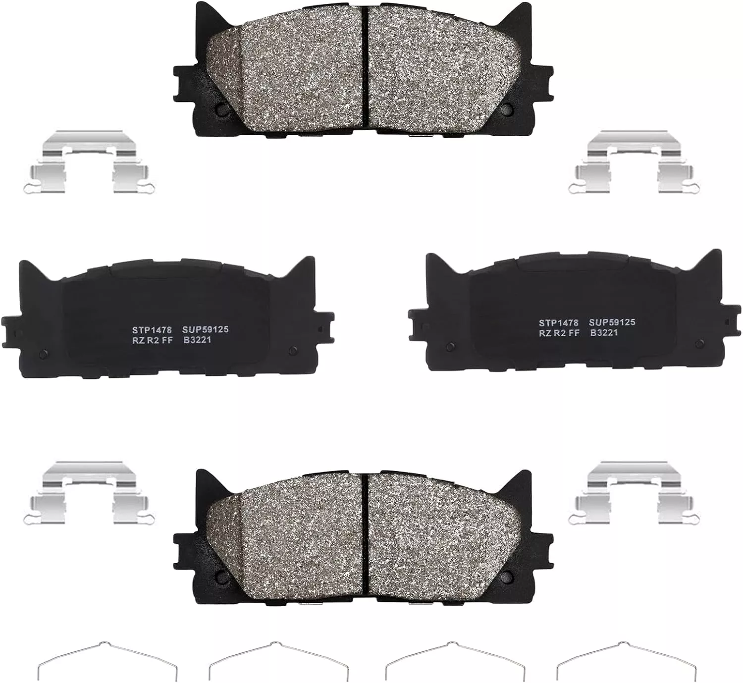 Premium Ceramic Disc Brake Pad Set Rear Compatible With AUDI A3 TT Volkswagen Golf R High Temp Resistant Carbon Fiber Ceramic 4 Pcs