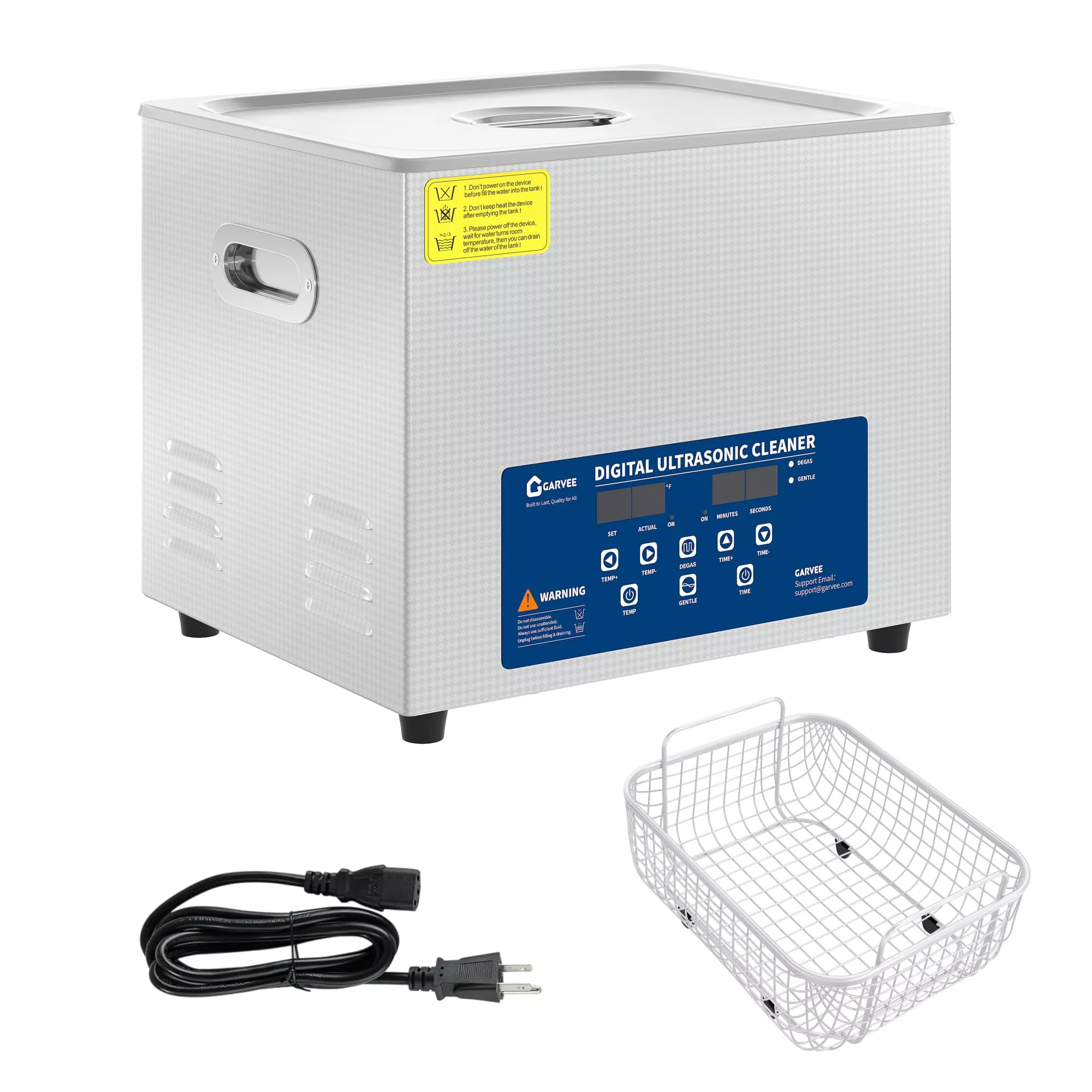 Professional Ultrasonic Cleaner – 40kHz Digital Cleaning Machine with Stainless Steel Tank, Heated, Timer, 3 Modes – Certified for Lab, Jewelry, Dentures, Industrial & Precision Parts – 10L