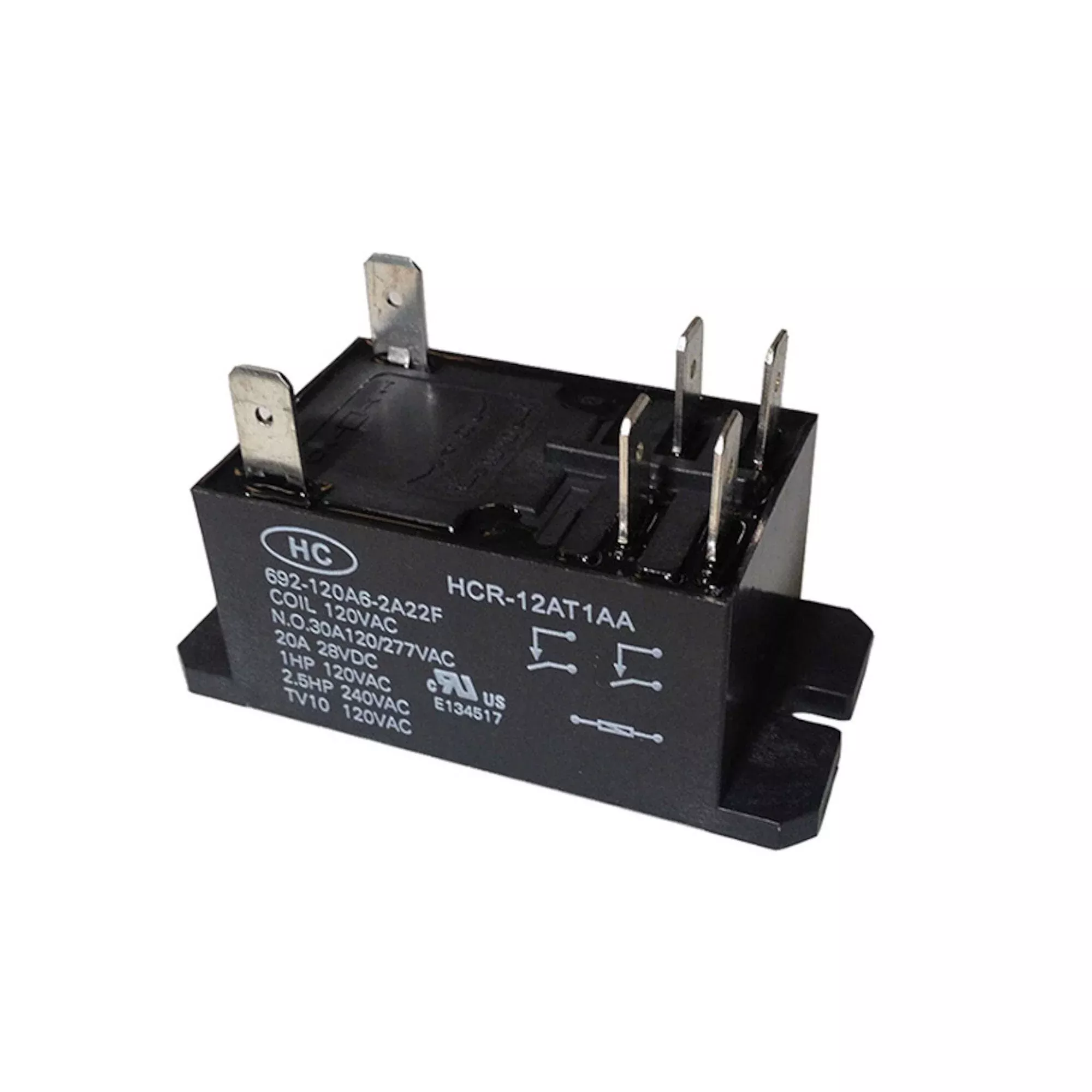 Relay, PCB, 120VAC, DPST, 30 Amp : HCR-12AT1AA