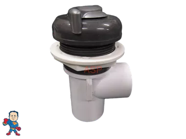 “S” HandleValve , Waterfall or Neck Jet Control, On/Off Valve, Silver and Graphite,1″ Slip x 1″ Slip, Single Port