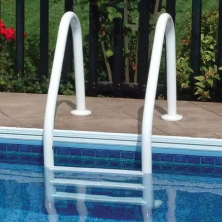 Saftron 3 Step I/G Pool Ladder w/ Escutcheons, White