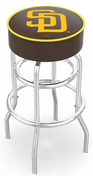 San Diego Padres Chrome Swivel Bar Stool, L7C1,Various Heights