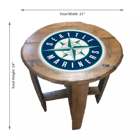 Seattle Mariners Oak Barrel Table