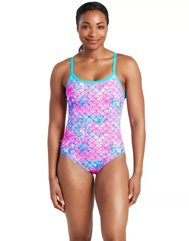 Sirene Sparkle Thermal Ecofeel Strikeback Swimsuit – Aqua/Pink