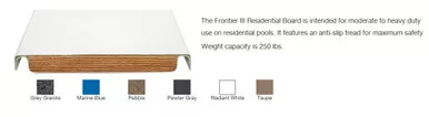 SR Smith 66-209-598S2 Diving Board, 8' Frontier III Diving Board Radiant White
