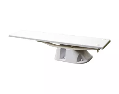 SR Smith 68-211-5982 Diving Board and Stand Combination, Salt Pool Jump Start System White with 8' Frontier III Board Radiant White