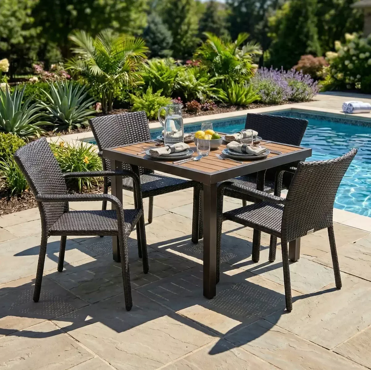 St. Kitts 5 Piece Woven Dining Group