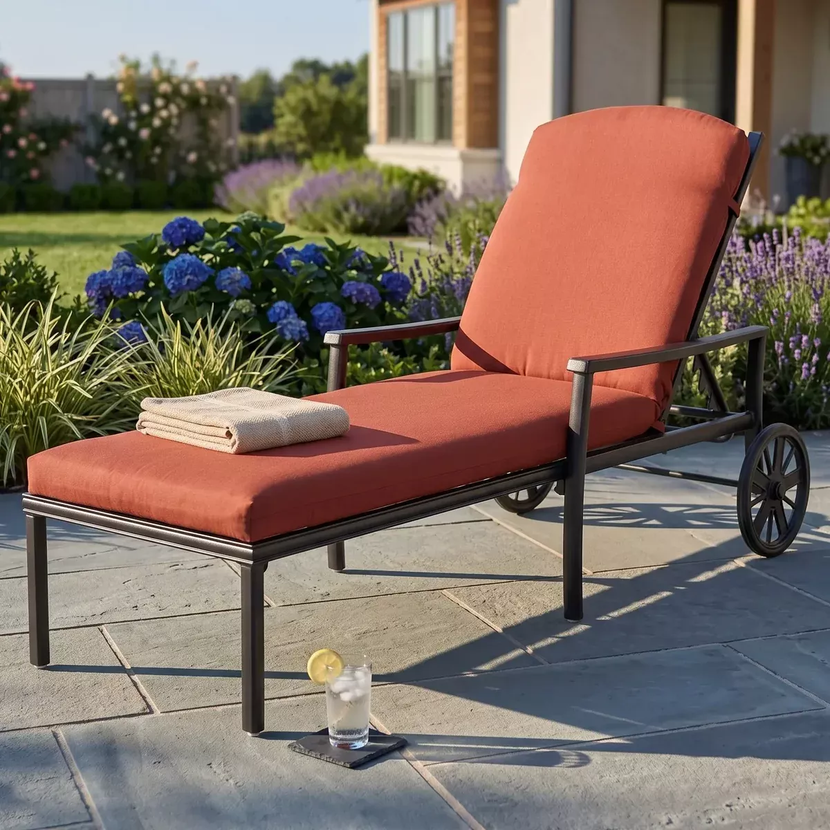 Stratford Black Chaise Lounge W/ Cushion