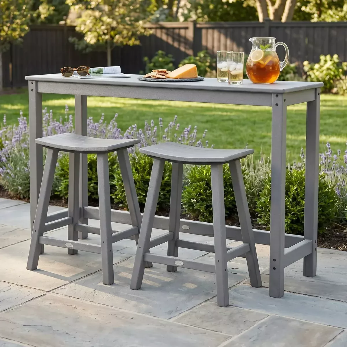 Studio 3 Piece Counter Height Console Set - Slate Grey