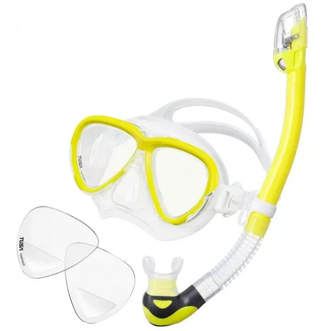 TUSA Intega Elite Snorkelling Set with Gauge Reader Corrective Lenses