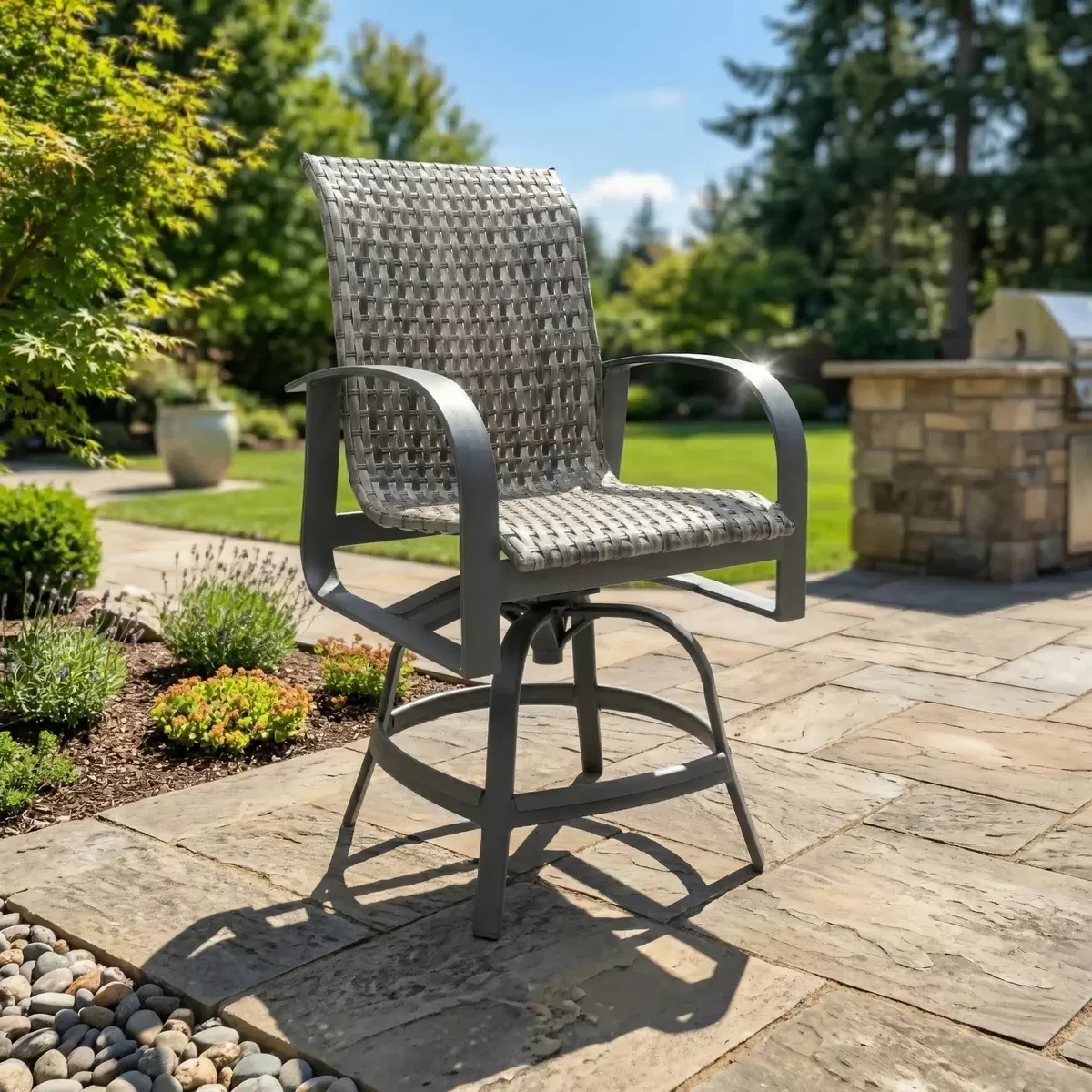 Wakefield Woven Swivel Counter Height Stool