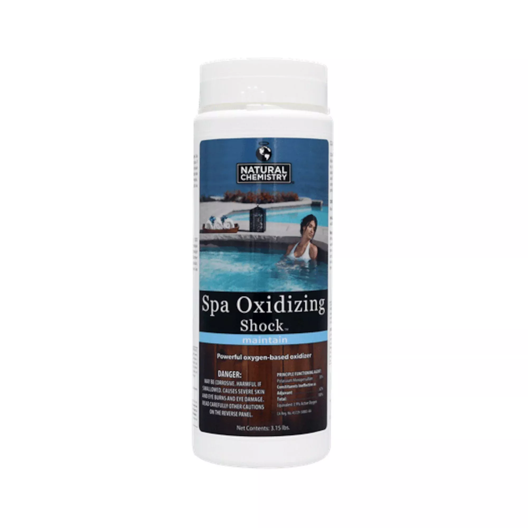 Water Care, Natural Chemistry, Spa Oxidizing Shock, 3.15lb Container : 04106