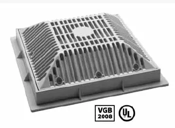 Waterway 9" X 9" Square Frame And Grate, Gray | 640-4797 V