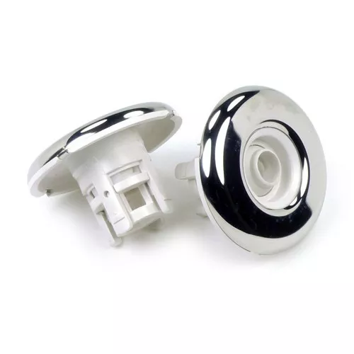 Waterway Jet Assembly Mini - Directional Large Face Smooth Stainless / White | 224-3160