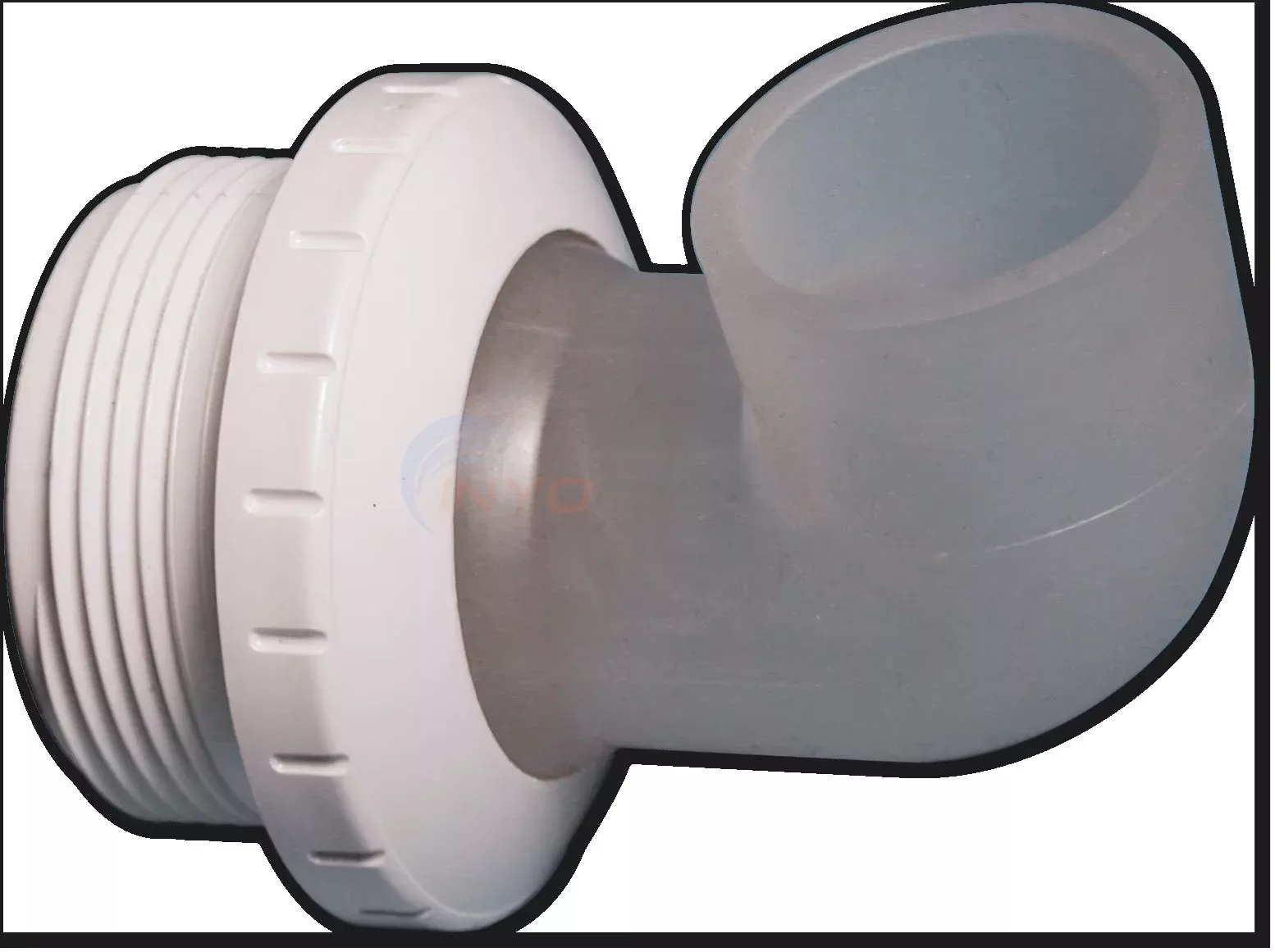 Waterway Threaded Eyeball Fitting, 1-1/2″ MPT x 1″ 90 Degree Return Eye, White – 400-1410FB