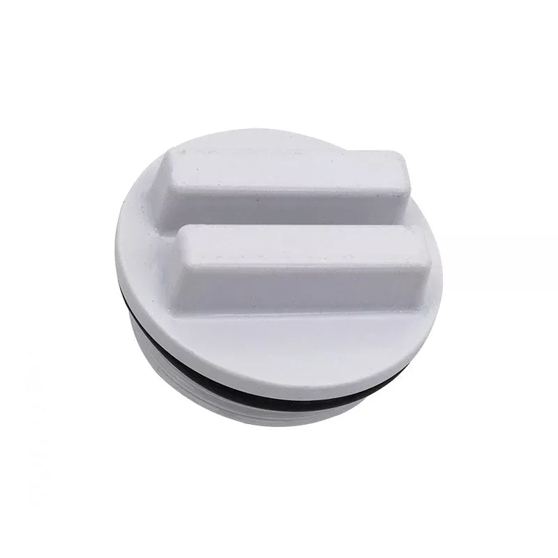 WHITE RAISED PLUG 1.5″ MPT WITH O-RING